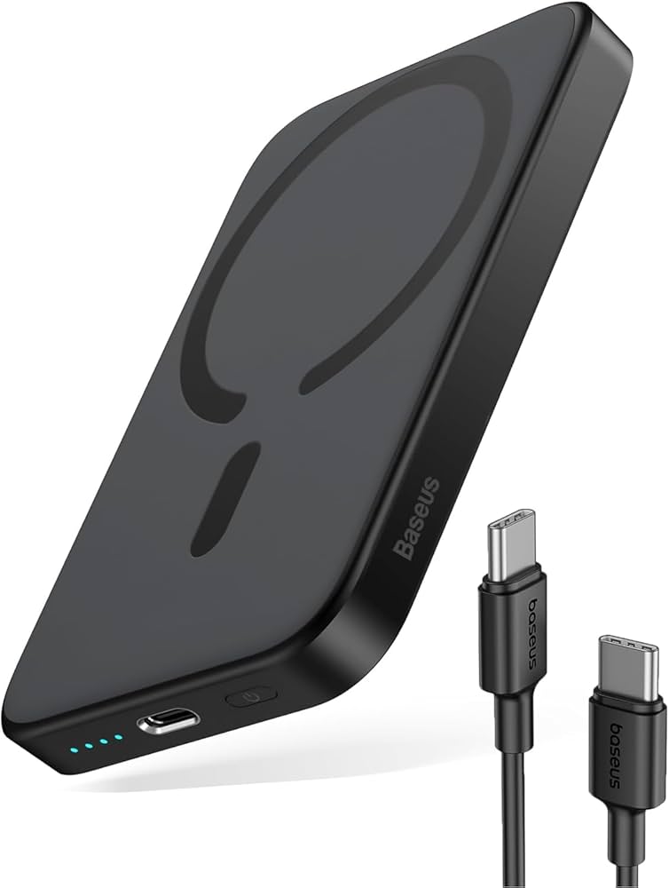 Batterie magnetique BASEUS SLIM & COMPACT 5000mAh 20w Noir