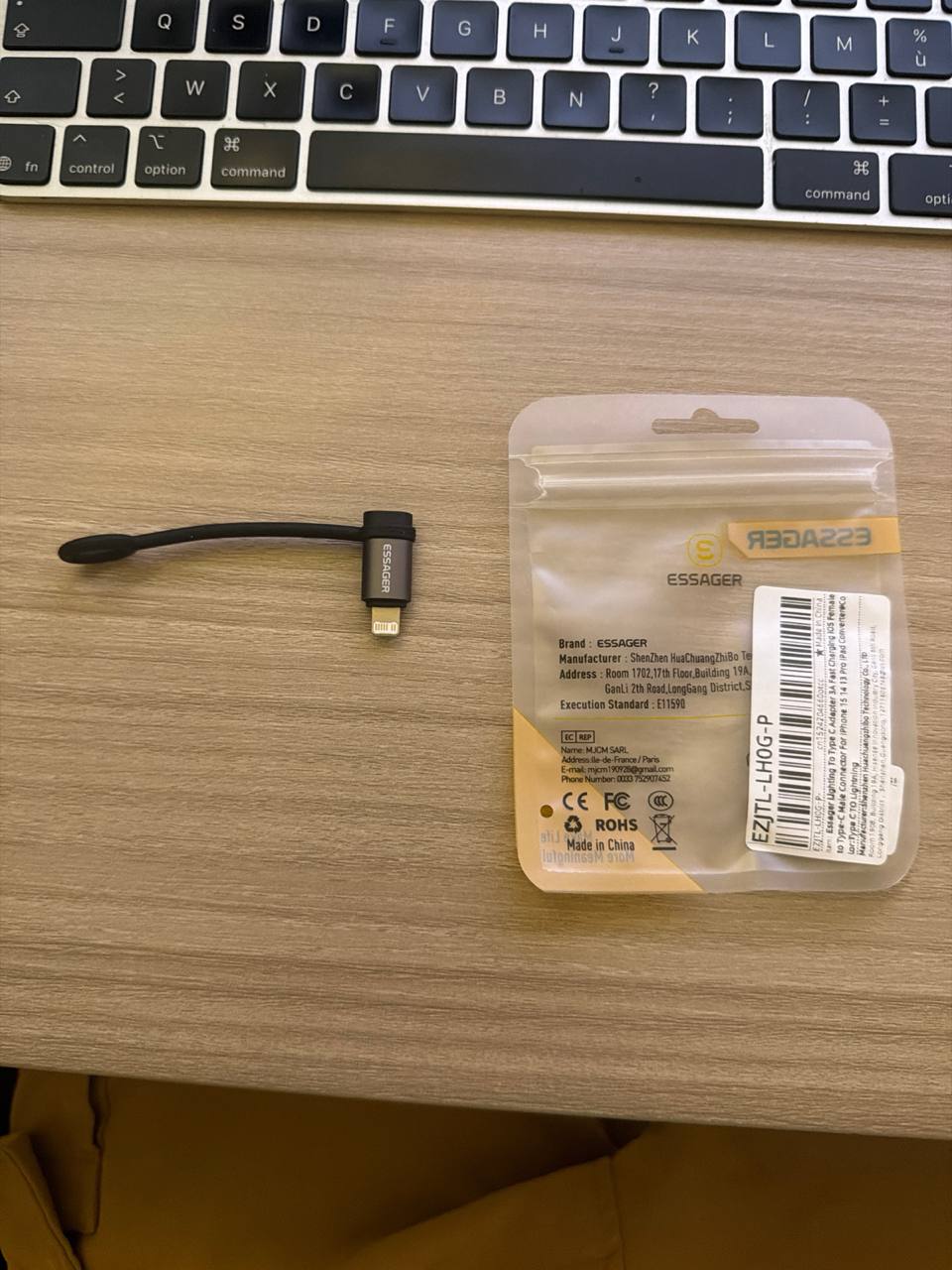 Adaptateur USB-C Femele vers Lightning Male ESSAGER EZJTL-LHOG-P