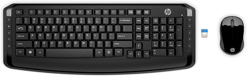 Pack clavier/Souris sans fil HP 300 wireless kerboard & mouse Noir