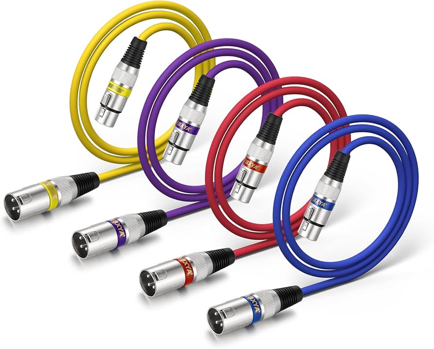 Cable son XLR dmx Male à Femelle EBXYA 1 mètre bleu