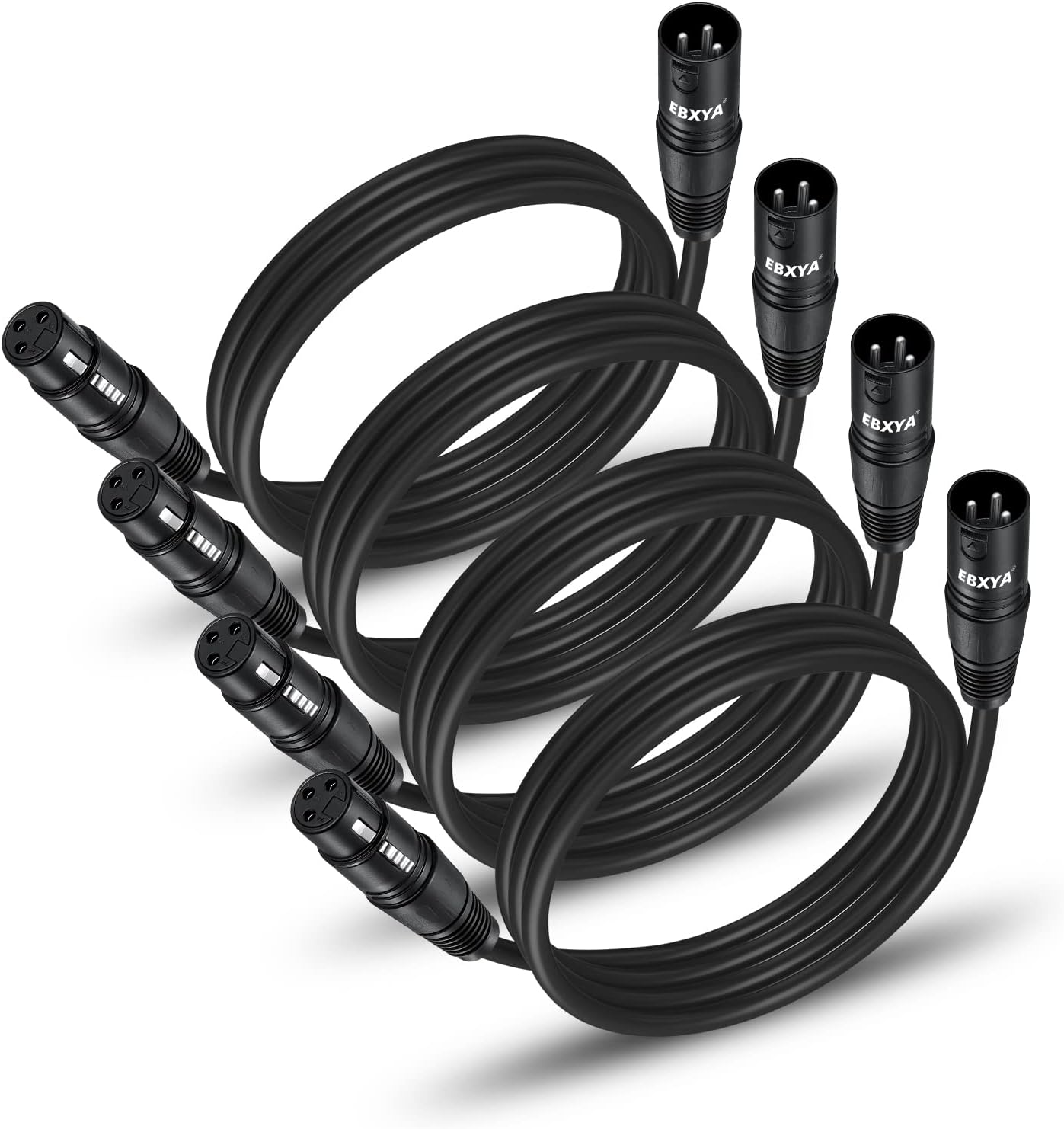Cable son XLR dmx Male à Femelle EBXYA 1 mètre noir