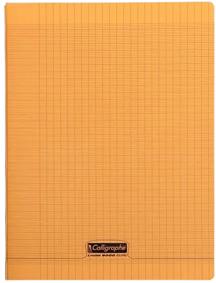 Cahier grand carreaux 24x32 polypro 192p l'écolier 90g orange