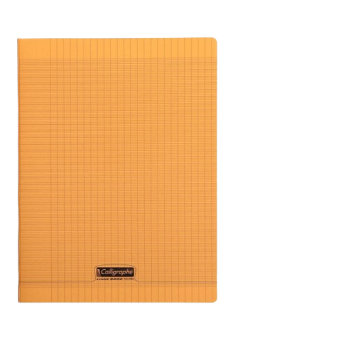 Cahier grand carreaux 24x32 polypro 192p 90g orange