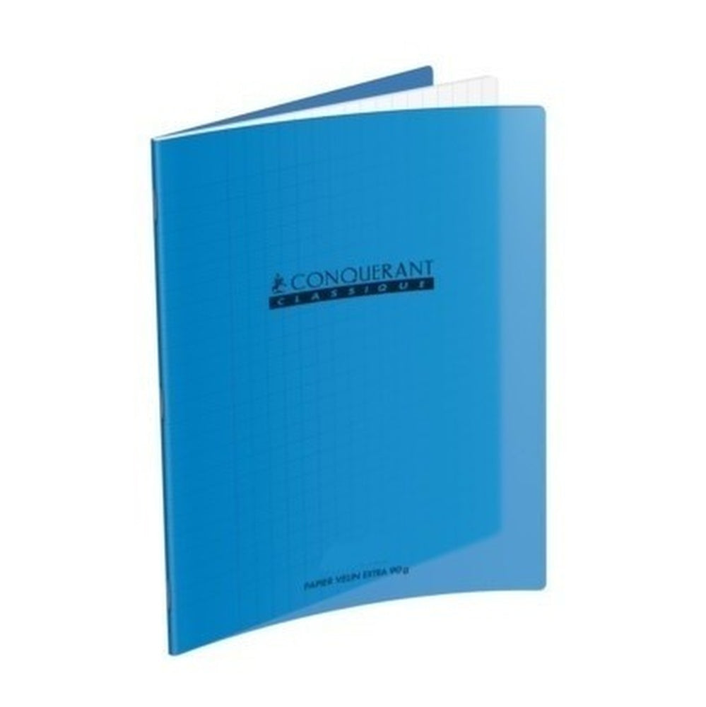 Cahier grand carreaux 17x22 polypro bleu 32p
