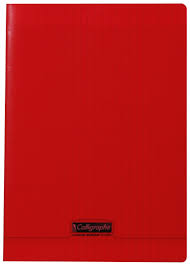 Cahier 24x32 petit carreaux polypro rouge 96p