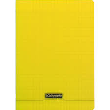Cahier grand carreaux 17x22 polypro jaune 32p