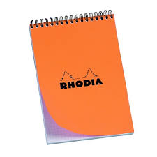 Bloc note Rhodia orange 80p A4 N°20 Perforer 5x5 80g