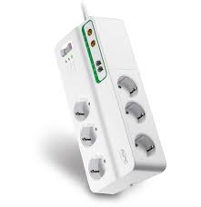 Bloc parafoudre APC 6 prises 230V Blanc
