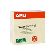 Post it notes cube apli 75x75 mm x400