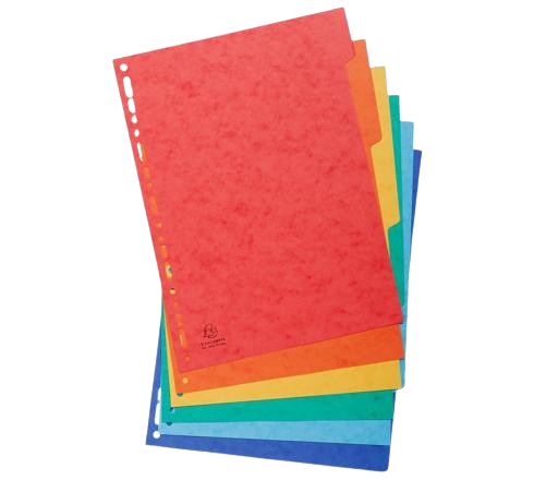 Intercalaires A4 EXACOMPTA carte lustree0.3mm 225g (x6)