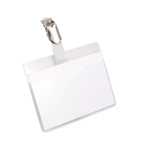 Badge porte-étiquettes transparent avec Clips