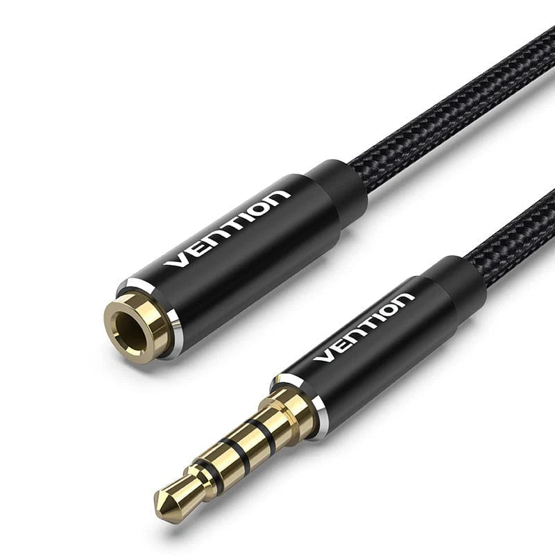 Cable Jack 3,5mm Male / 2x6,5mm Femele 1 Metre Noir Vention