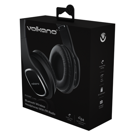Casque Bluetooth Volkano VB-VH102-WR avec fm  Noir