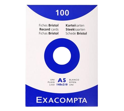 Fiches bristol 148x210 uni blanc x100