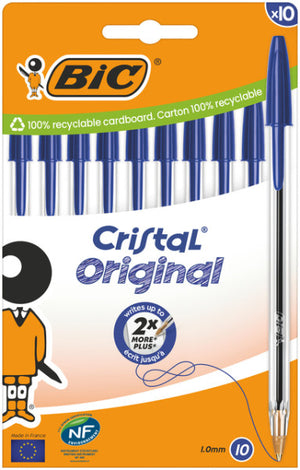 Stylo bic cristal original 1.0mm bleu