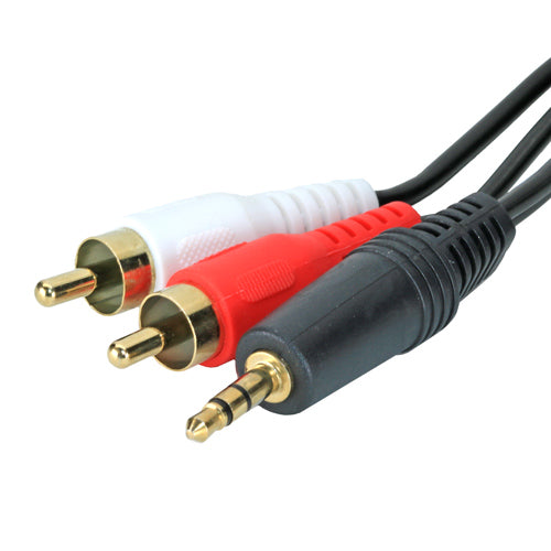 Cable jack 3,5mm vers 2RCA tressé ROCOREN RCYPX-002 3m Noir