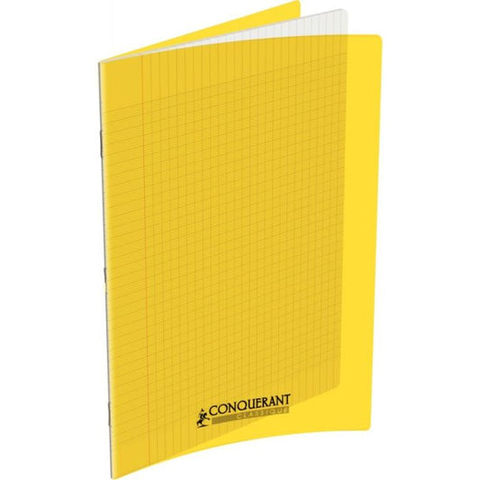 Cahier scolaire piqures 90g 24x32 jaune polypro