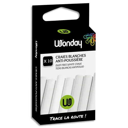 Craie blanches anti-poussière wonday x10