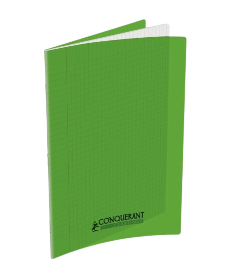 Cahier agrafe A4 polypro vert 90g 48P seyes classique