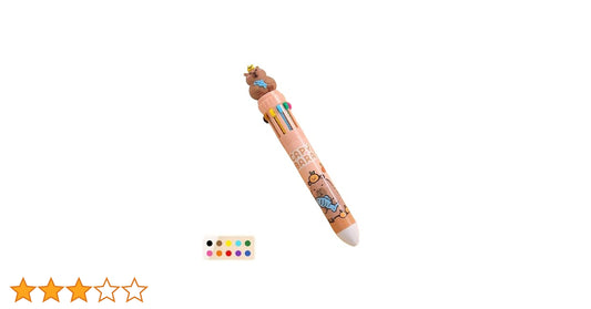 Stylo à bille 10 couleurs KAWAII WJ391 Yiwu Tengyi Elec tête chien marron