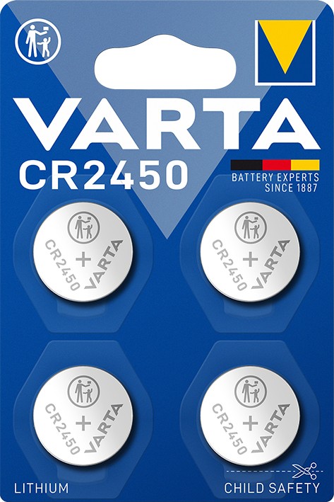 Pile bouton CR2450 lithium 3v varta