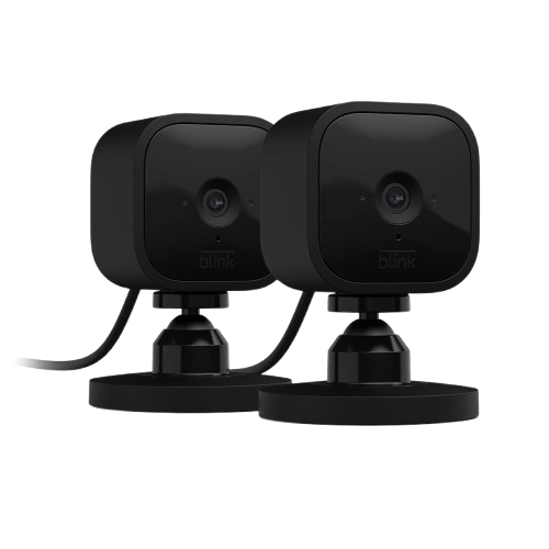 Caméra d'intérieur connectée Blink Mini HD 1080p vision nocturne détection de mouvements, audio bidirectionnel