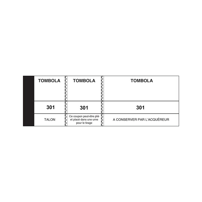 Bloc Tombola Blanc Elve