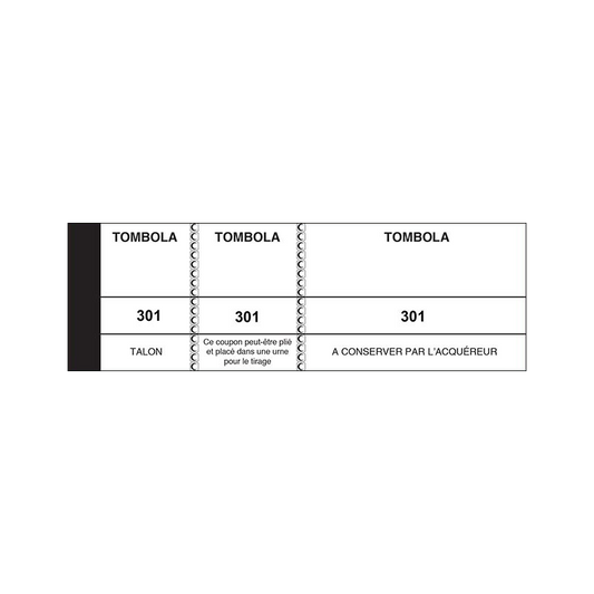 Bloc Tombola Blanc Elve