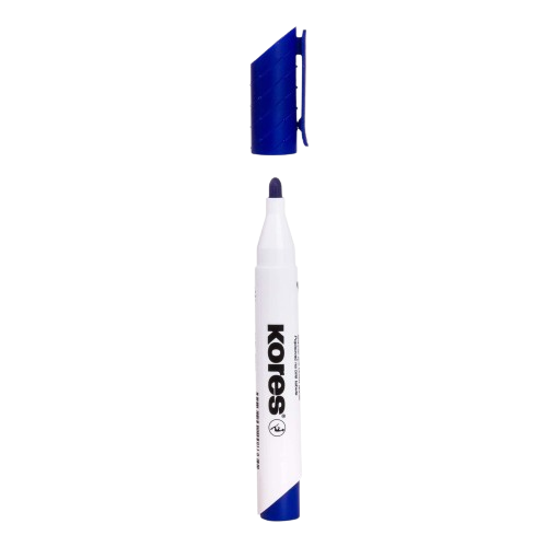 Marqueur tableau blanc kores ce& pointe rond bleu