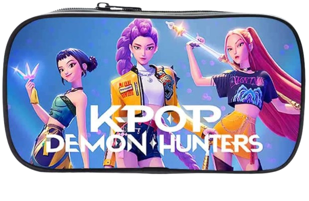 Trousse en coton avec motif dessin animé Kpop Demon Hunters