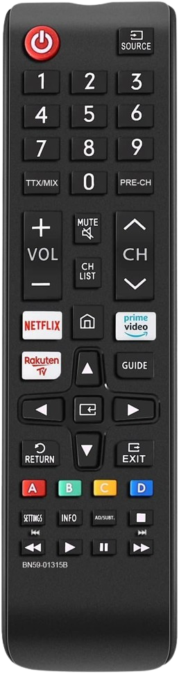 Télécommande Universelle Pour Tv Samsung Smart Tv Noir