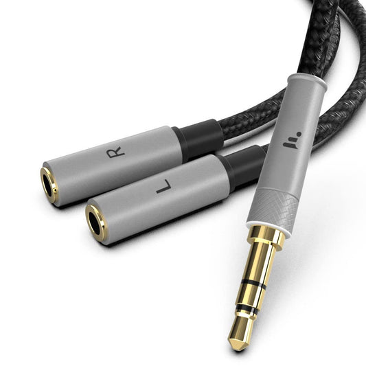 Adapt Splitter 3,5mm M/3x3,5mm F Gris