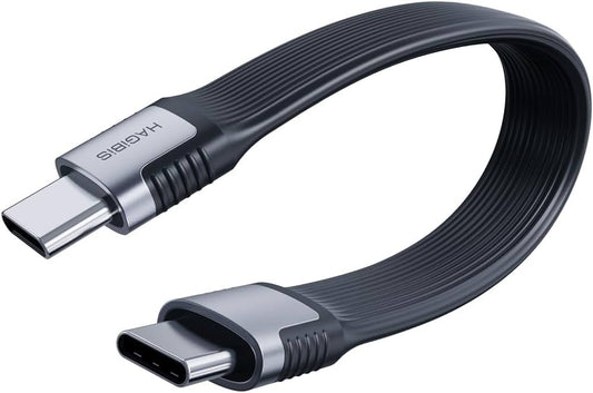 Cable USB-C M/USB-C M HAGIBIS USB 4 40Gbps PD 240W 8K 60Hz 13cm Noir
