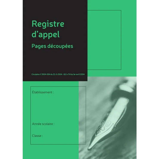 Registre d'appel page decoupées 297x210
