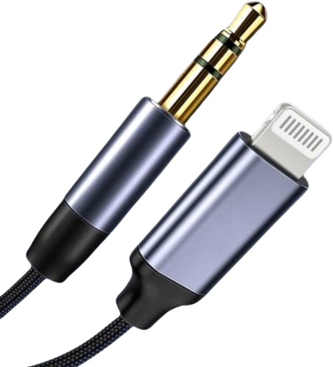 Cable jack 3.5mm Male vers Ligntning Male Iphone Ipad Noir