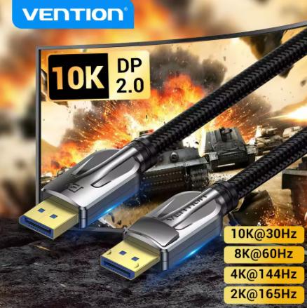 Cable DisplayPort 2.0 10k HAKBG Vention 8k 60Hz 4k 165Hz 40Gbps 1,5m