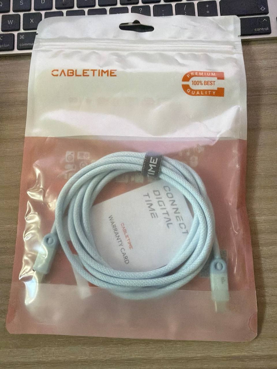 Cable USB-C vers USB-C CABLETIME CT-CM60-PBL2 2m