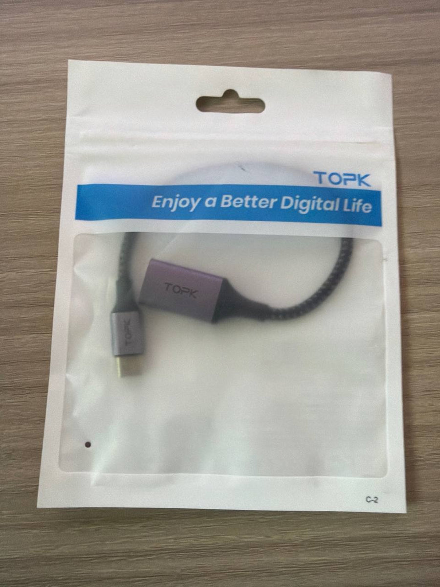 Adaptateur USB-C vers male USB-A 3.0 femelle TOPK OTG tressé