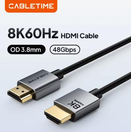 Cable HDMI 2.1 4K M/M CABLETIME Ultra-Slim 4k 120Hz CH14N 3m