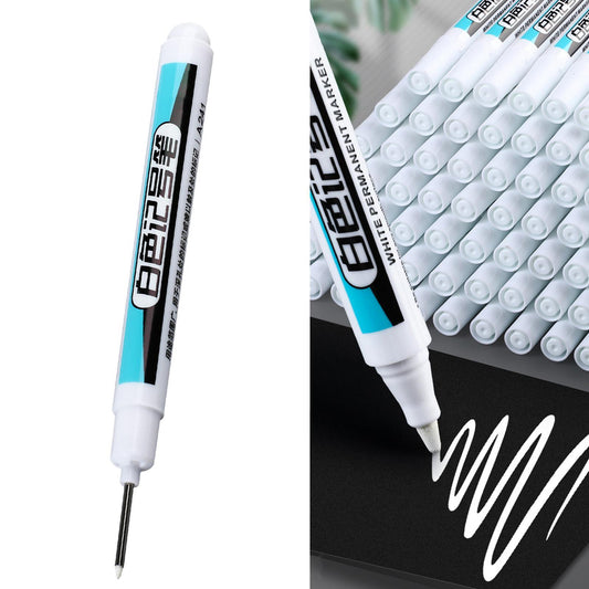 Stylo marqueur permanent blanc 3/5mmm Gel blanc étanche huile AUXIUS Blanc