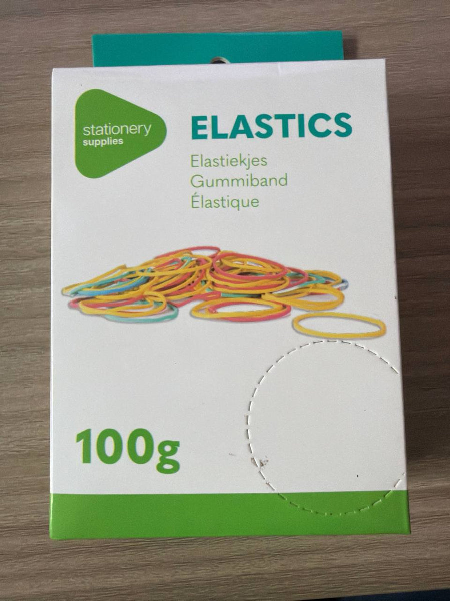 Boîte d'élastiques multicolores 100 g