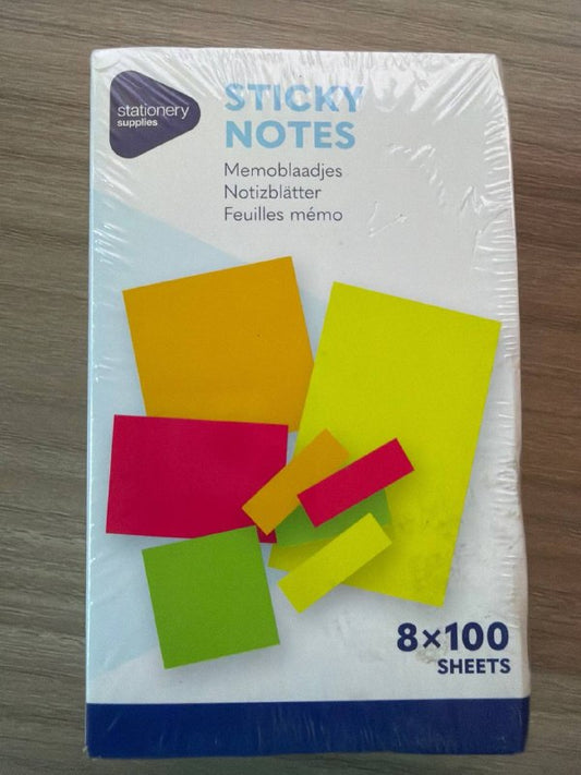 Ensemble de notes adhésives néon Post-it Sticky Notes 8x100 feuilles