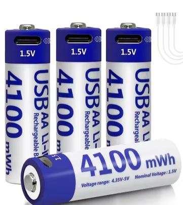 Pile rechargeable KUUGRO 1.5 V AAA USB 4100mwh au lithium type-c blanc (x1)