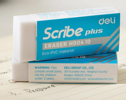 Gomme DELI Scribe Eraser H00410 Eco PVC Material