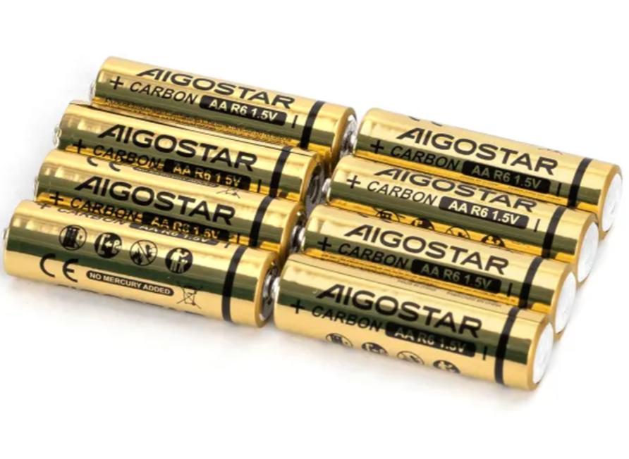 Piles Zinc-Carbone AIGOSTAR AA LR06 1,5 V (x8)Piles Zinc-Carbone AIGOSTAR AA LR06 1,5 V (x8)