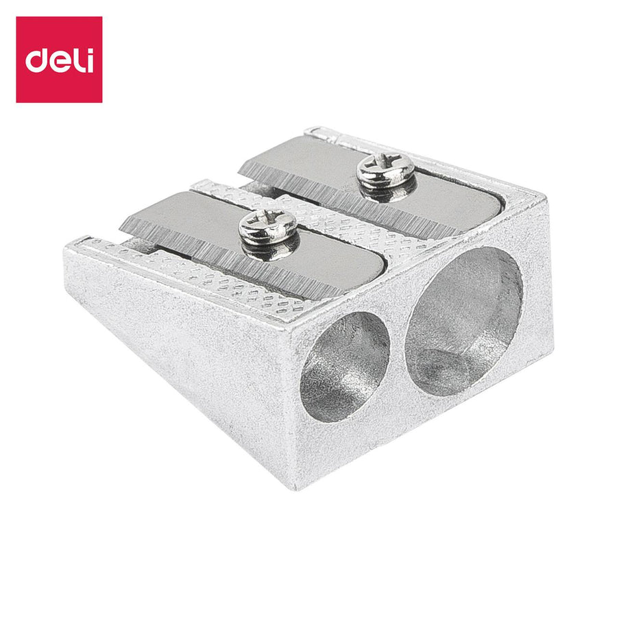 Taille-crayon robuste DELI 39762 en alliage de zinc avec double trou durable et précis