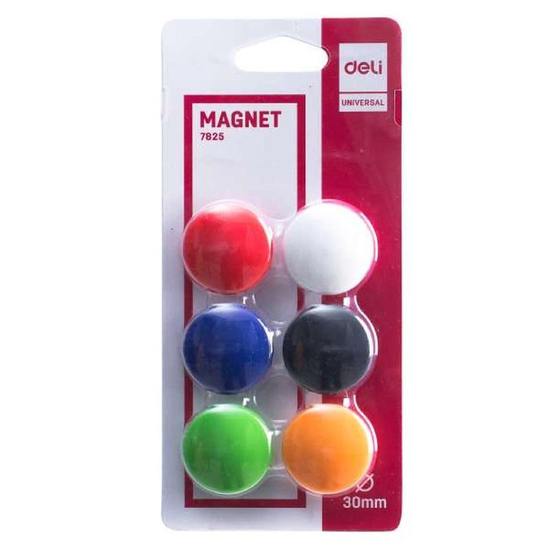 Aimants ronds DELI Magnet 7825 multicolors diam.30mm ( x6 )