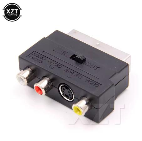 Adaptateur Audio-vidéo AV XZT 21 broches SCART mâle vers 3 RCA femelle