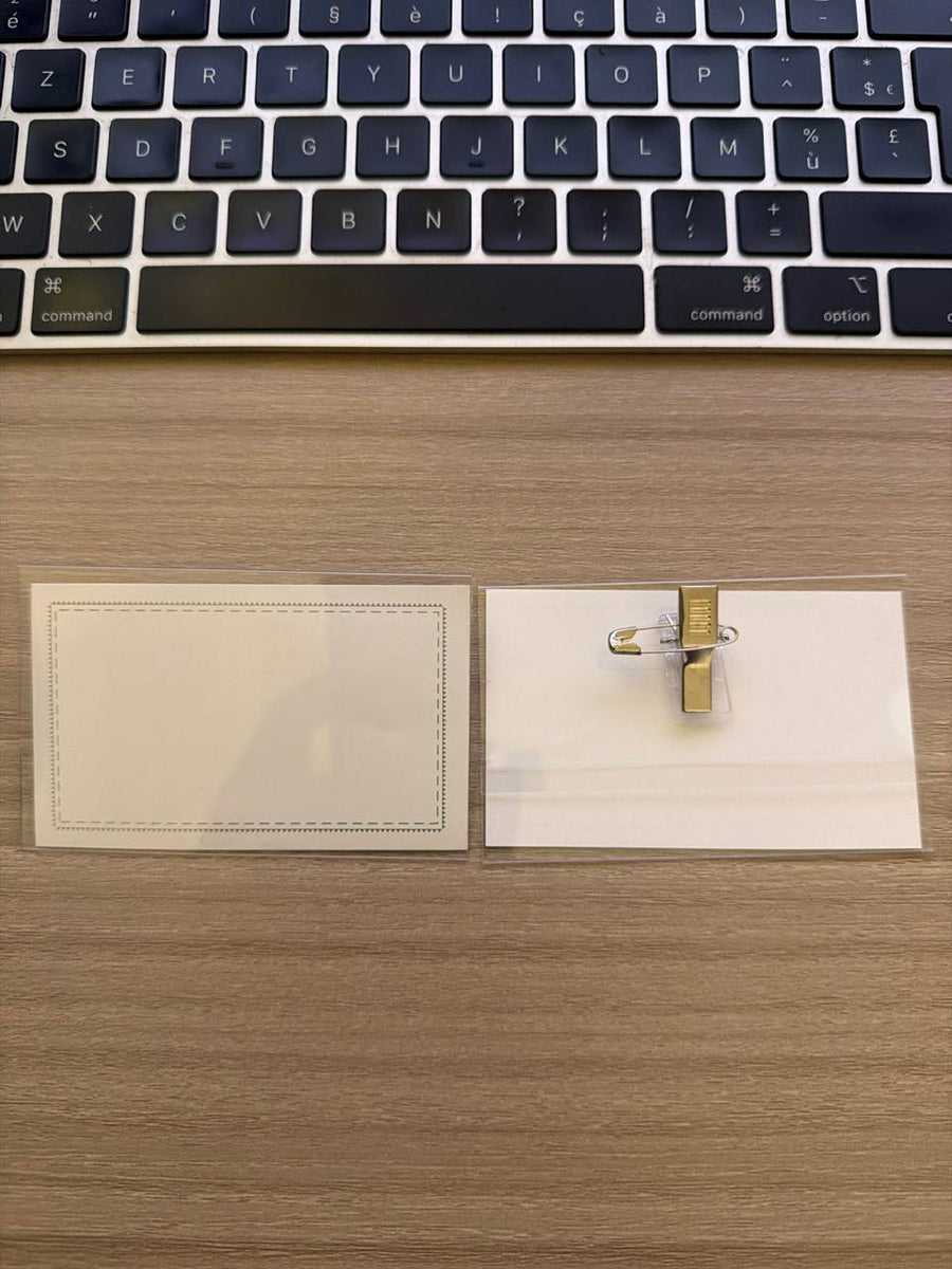 Badge porte-étiquettes transparent avec Clips