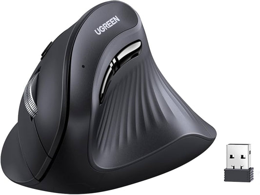 Souris BT verticale ergonomique UGREEN MU008 multi-mode 4000DPI Noir